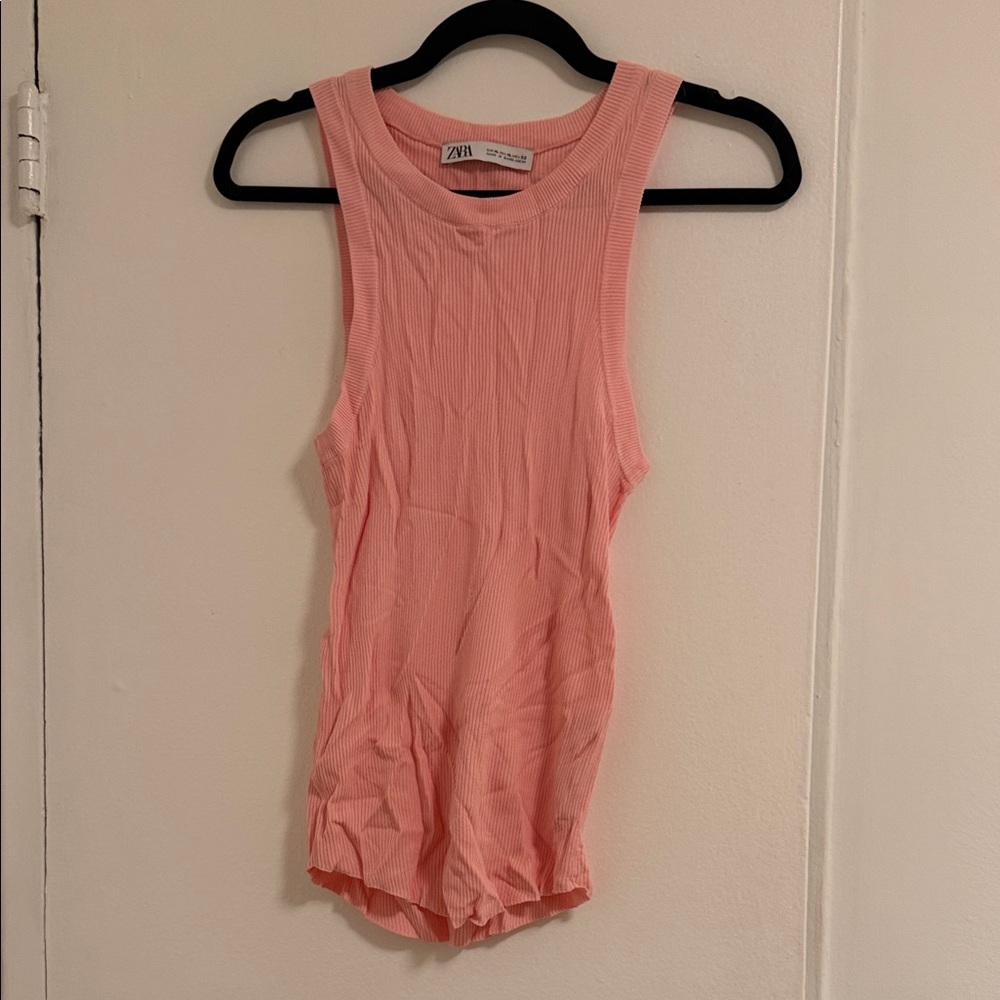 Zara Coral Sleeveless Bodysuit